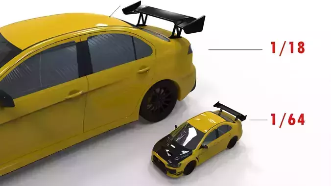 Voltex Spoiler for 1-18 and 1-64 Model Cars 3D print model