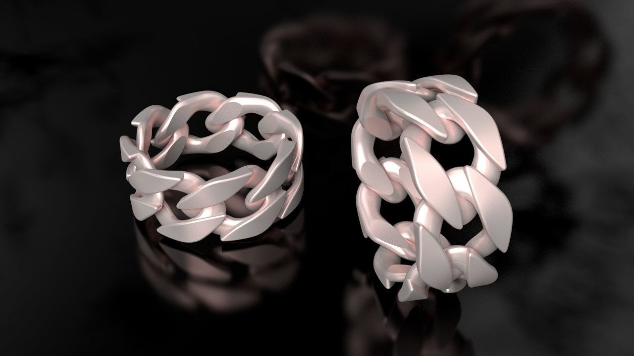 Miami Cuban Link Chain Ring 10mm wide 3D print model_4