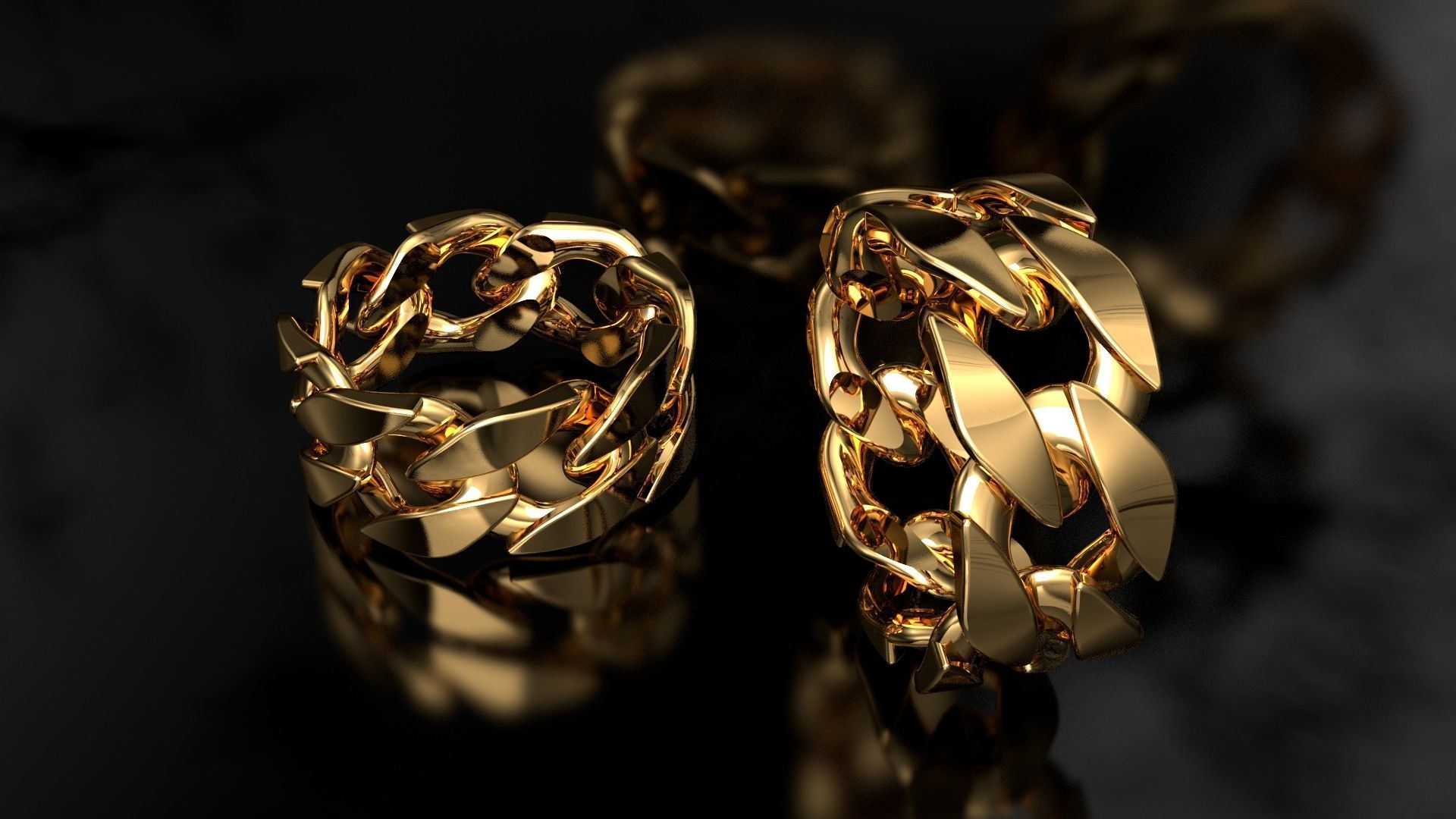 Miami Cuban Link Chain Ring 10mm wide 3D print model_1
