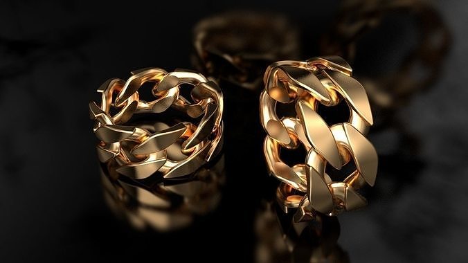 Miami Cuban Link Chain Ring 10mm wide 3D print model