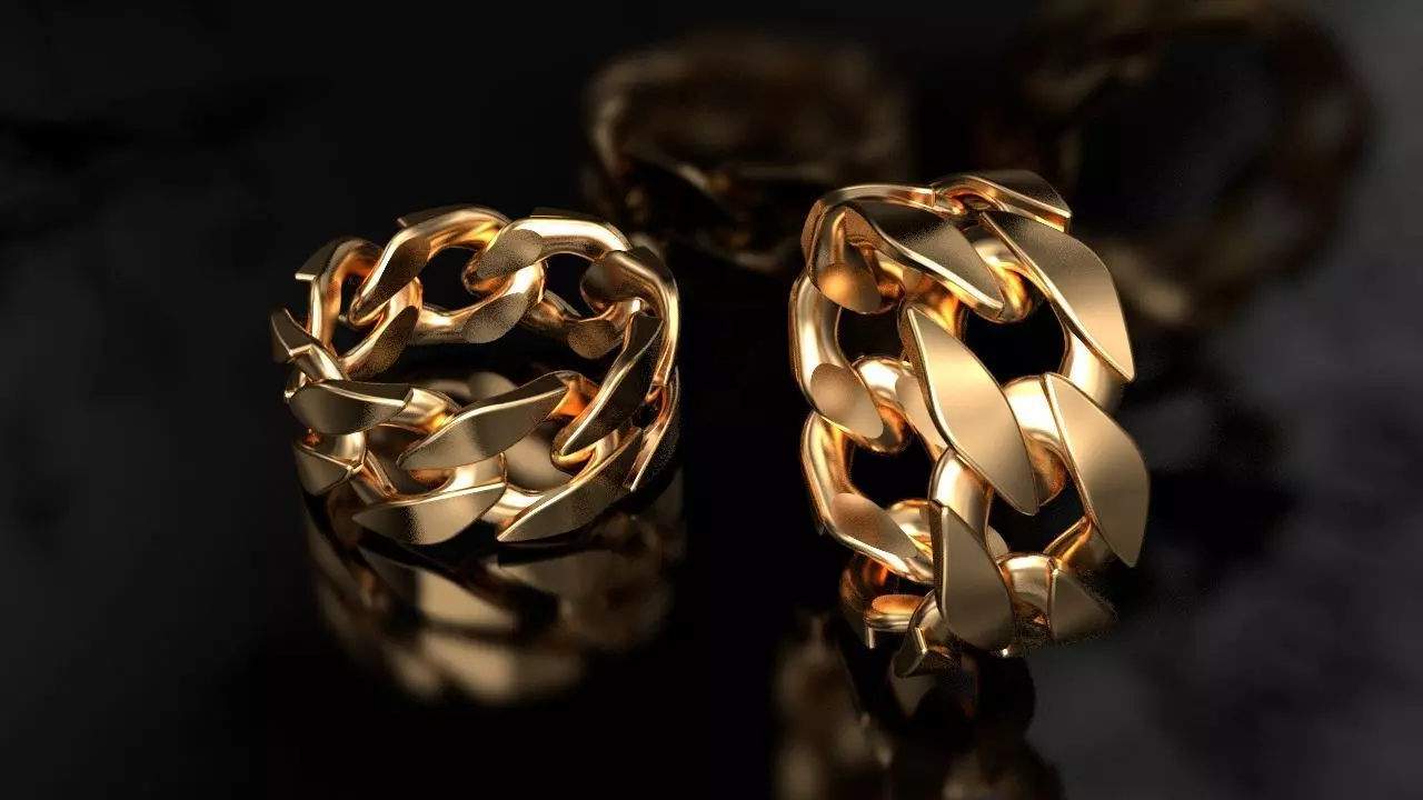 Miami Cuban Link Chain Ring 10mm wide 3D print model_0