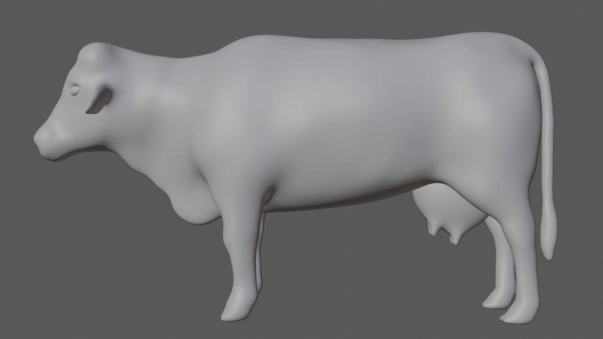 Dairy Cow Low-poly 3D model_7