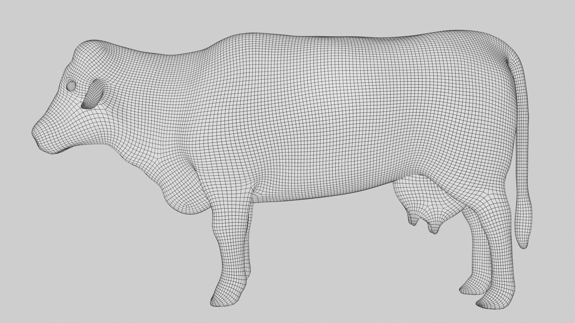Dairy Cow Low-poly 3D model_9
