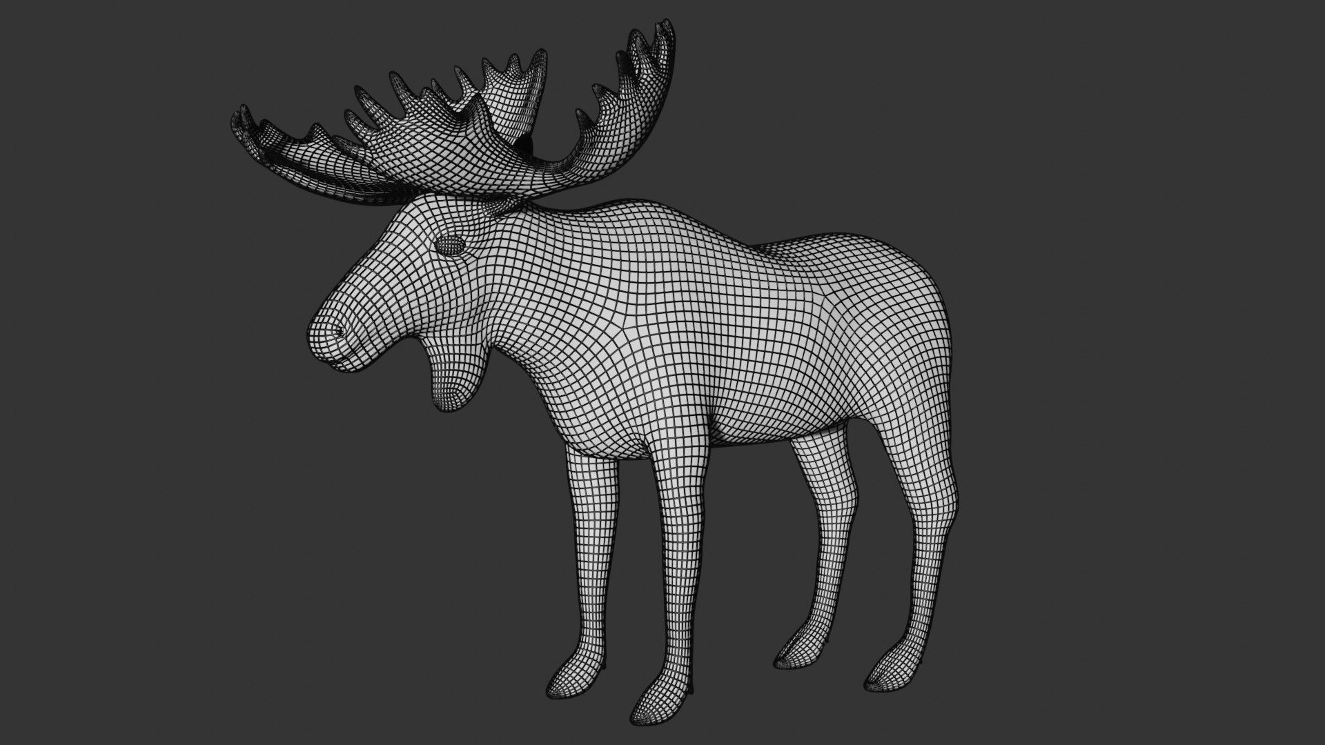 Moose Low-poly 3D model_8
