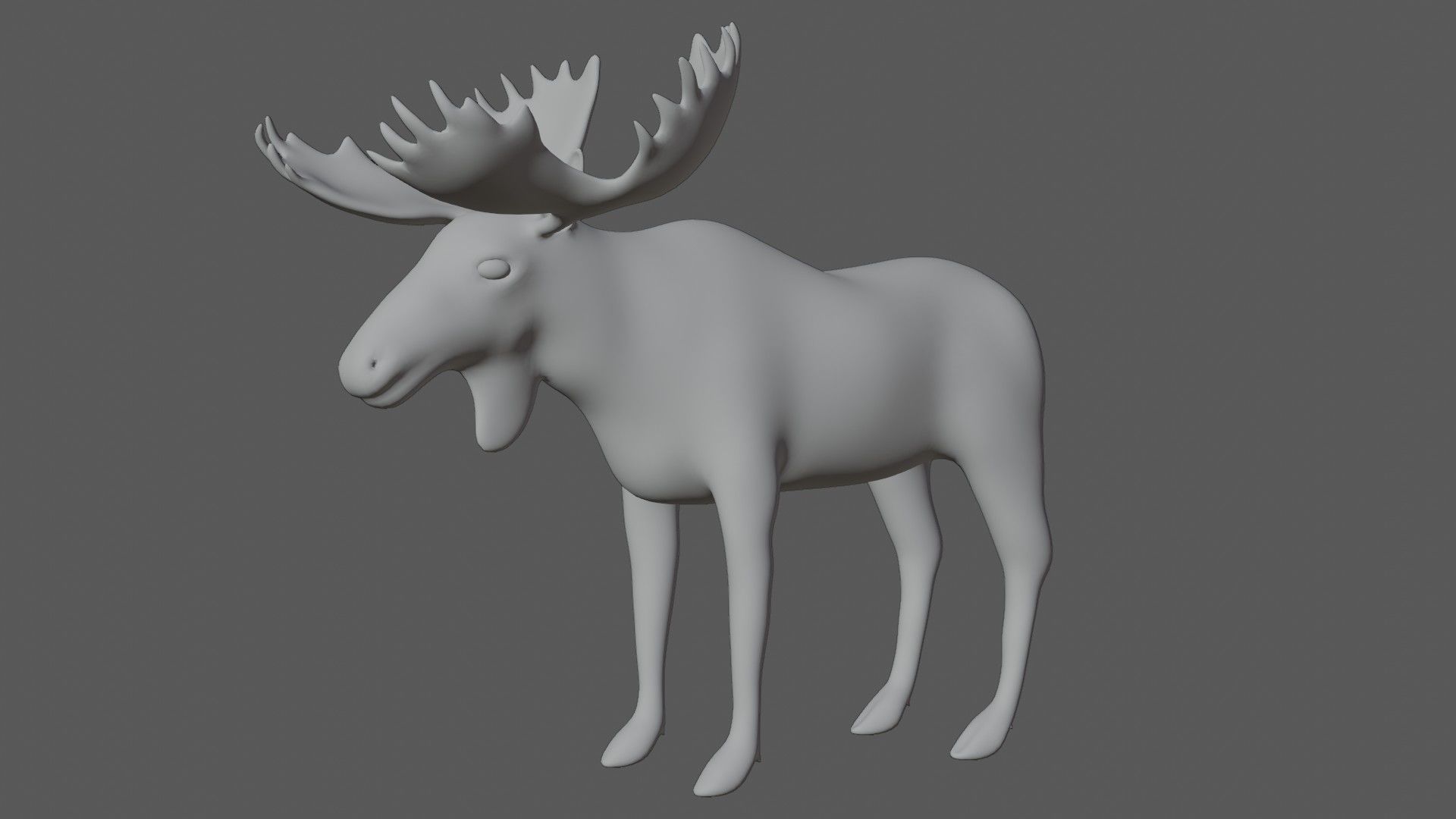 Moose Low-poly 3D model_6