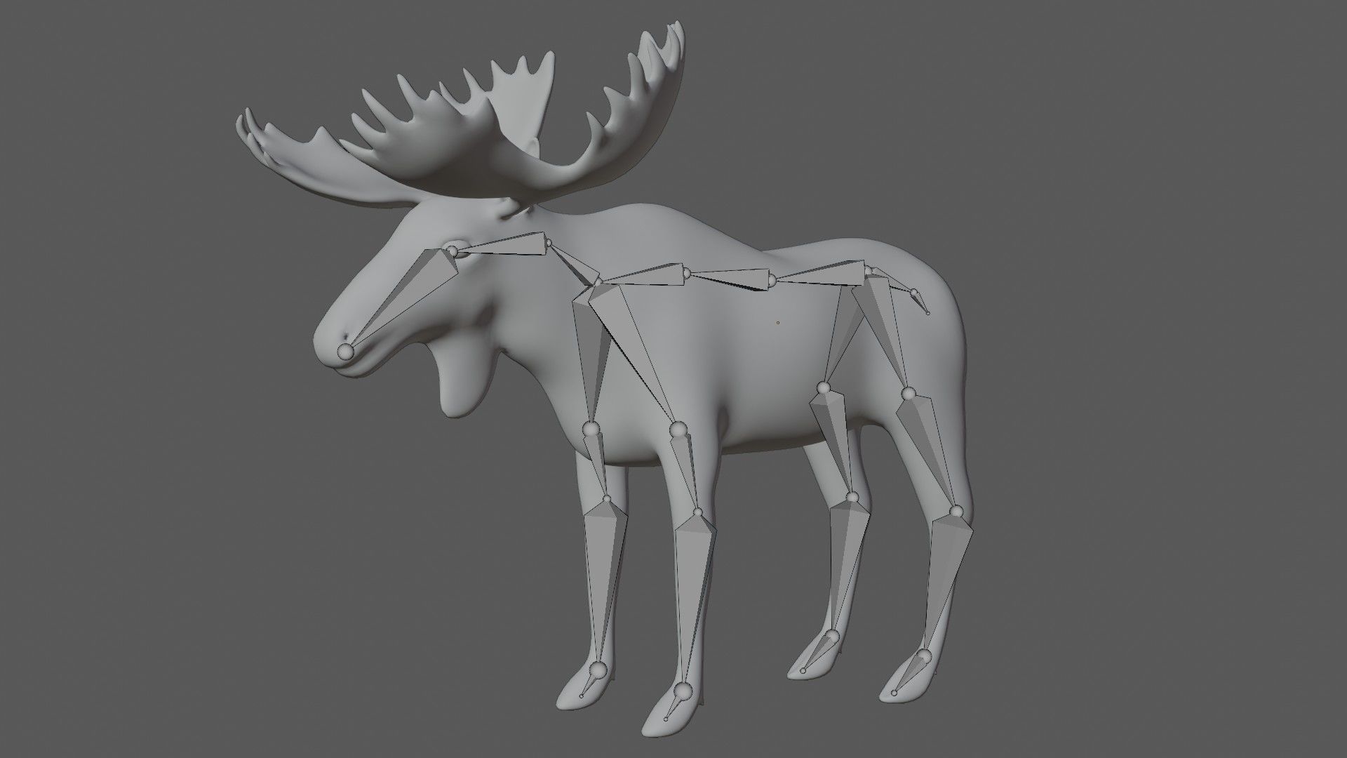 Moose Low-poly 3D model_7