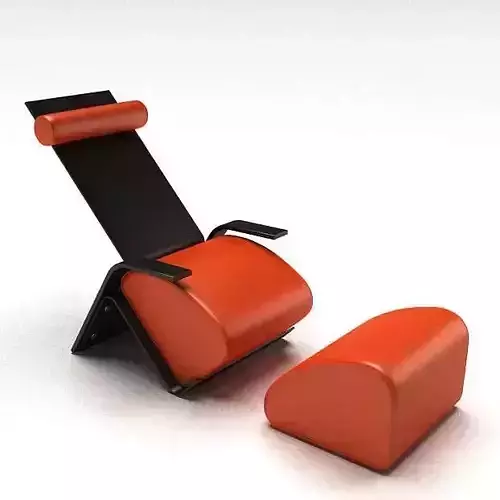 Chair With Separate Foot Rest 3D model