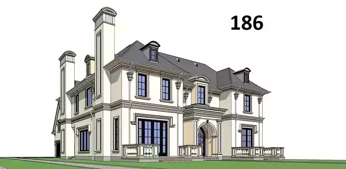 P186-Sketchup 1006 house architecture 3D model