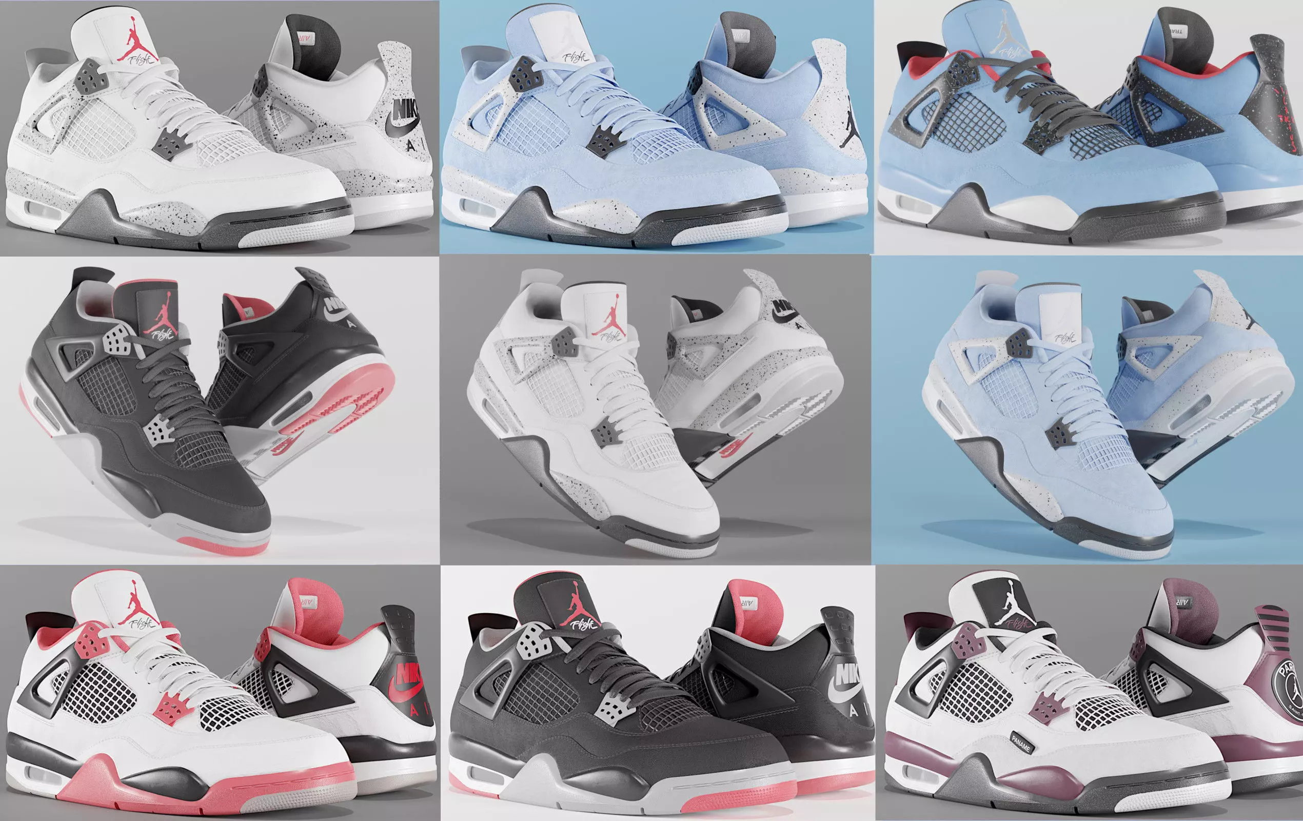 Air Jordan 4 Legacy Pack  3D Model Collection_0