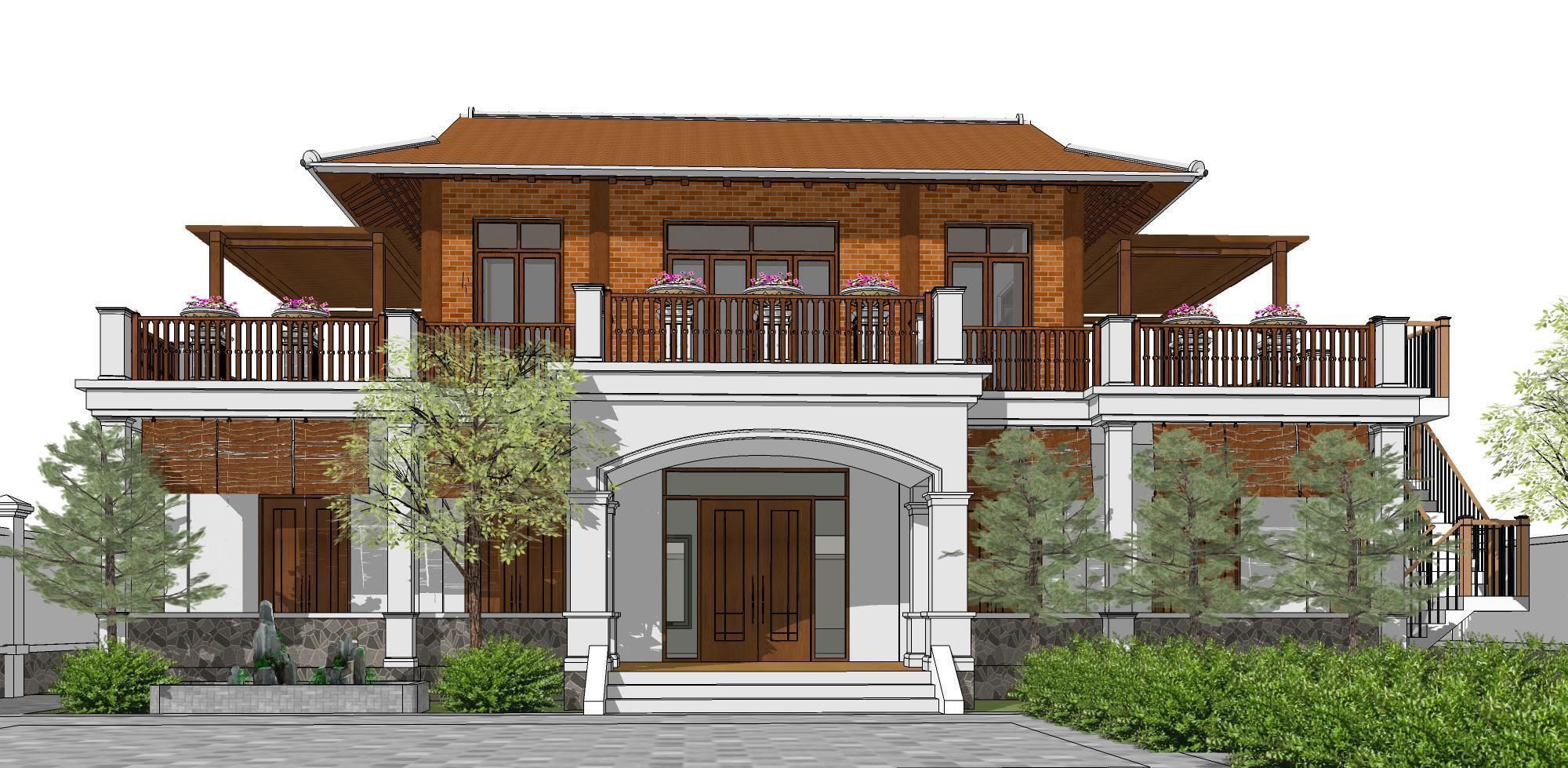 P188-Sketchup 1010 house architecture 3D model_1