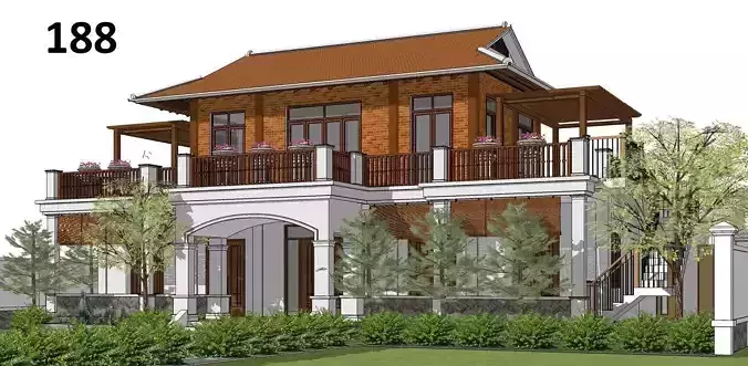 P188-Sketchup 1010 house architecture