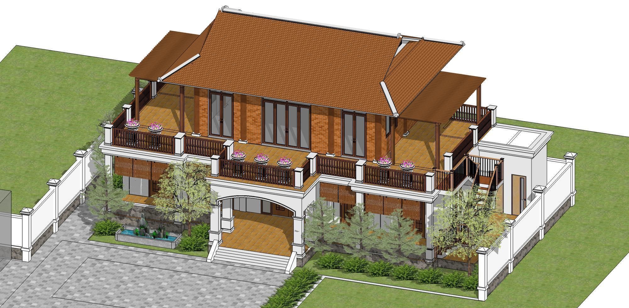 P188-Sketchup 1010 house architecture 3D model_3