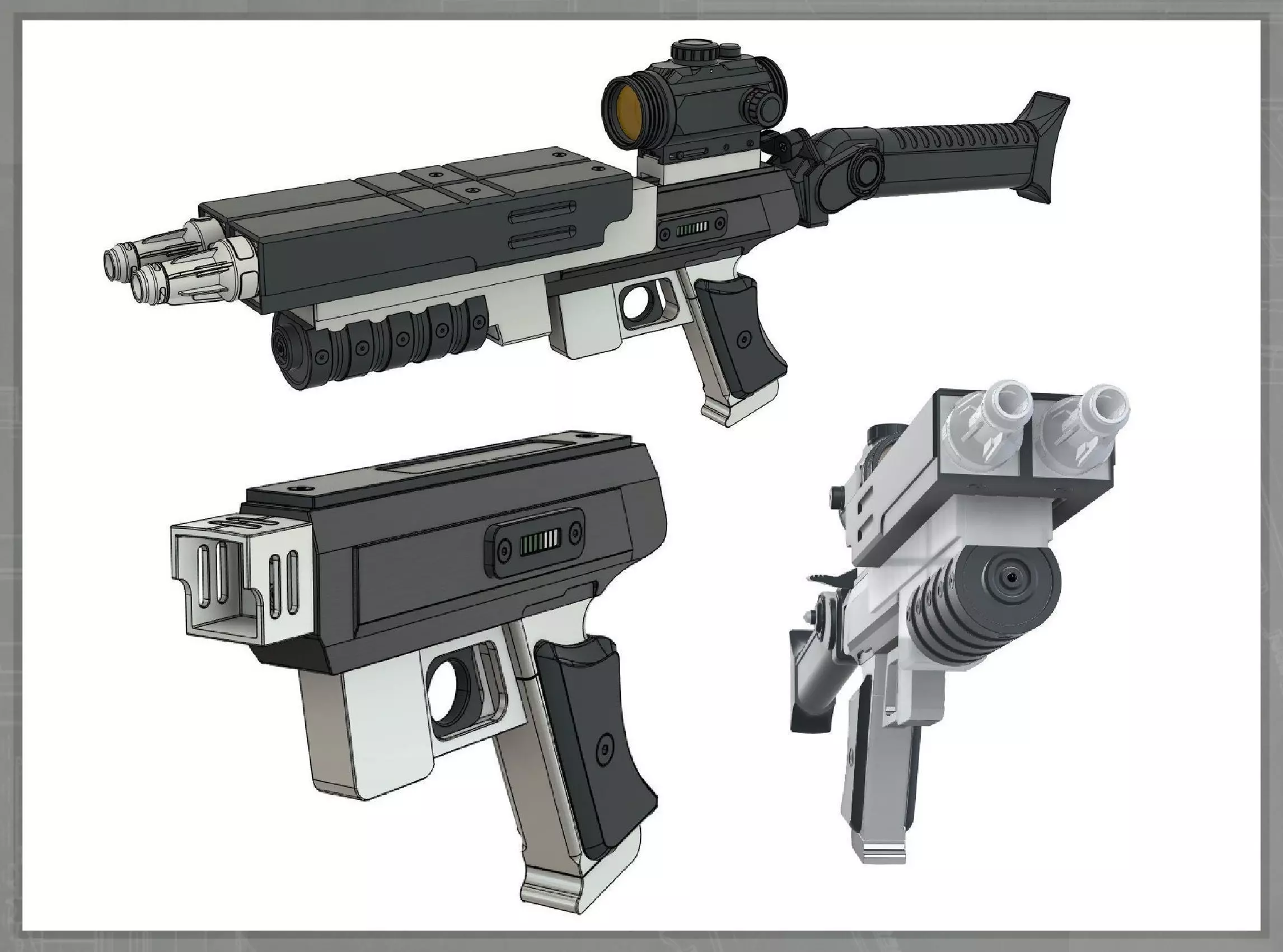 Major West Assembling Pistol Rifle Lost in Space 1998 3D print model_0