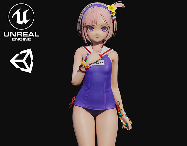 Iroha Girl Low-poly 3D model