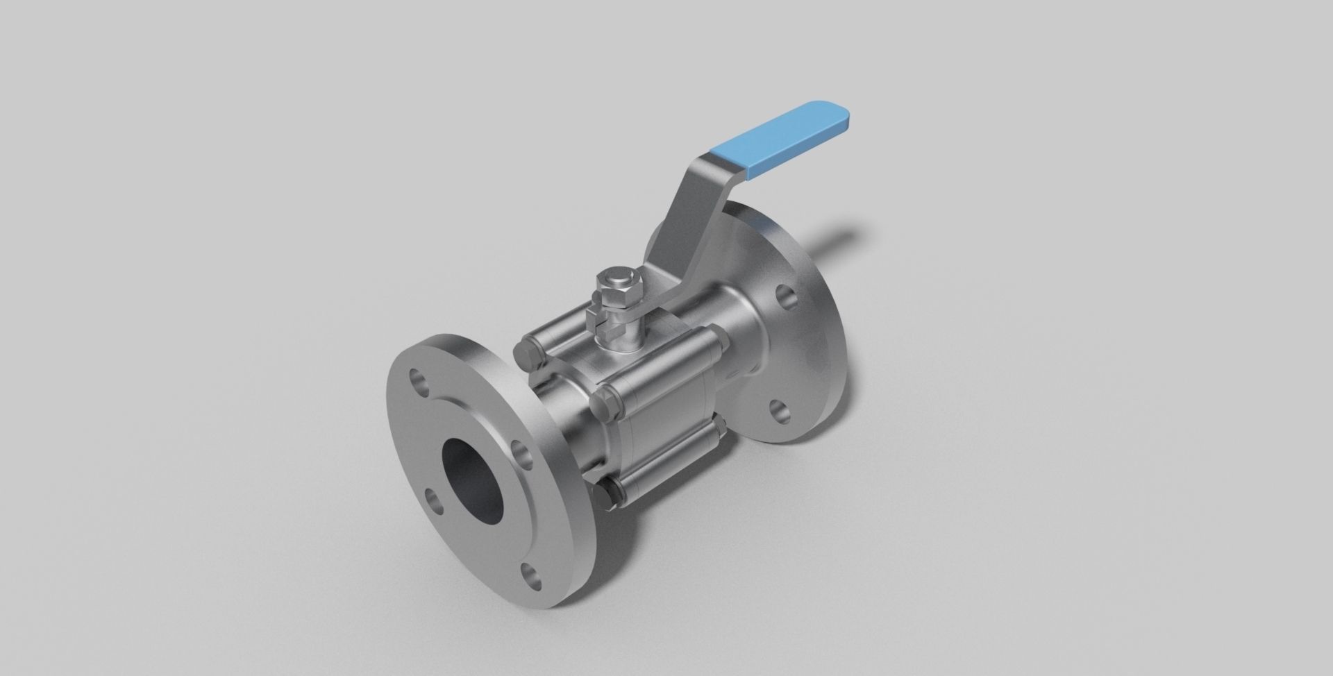 DN40 PN16 - 3-Piece ball valve NO - Autodesk Inventor 3D model_1
