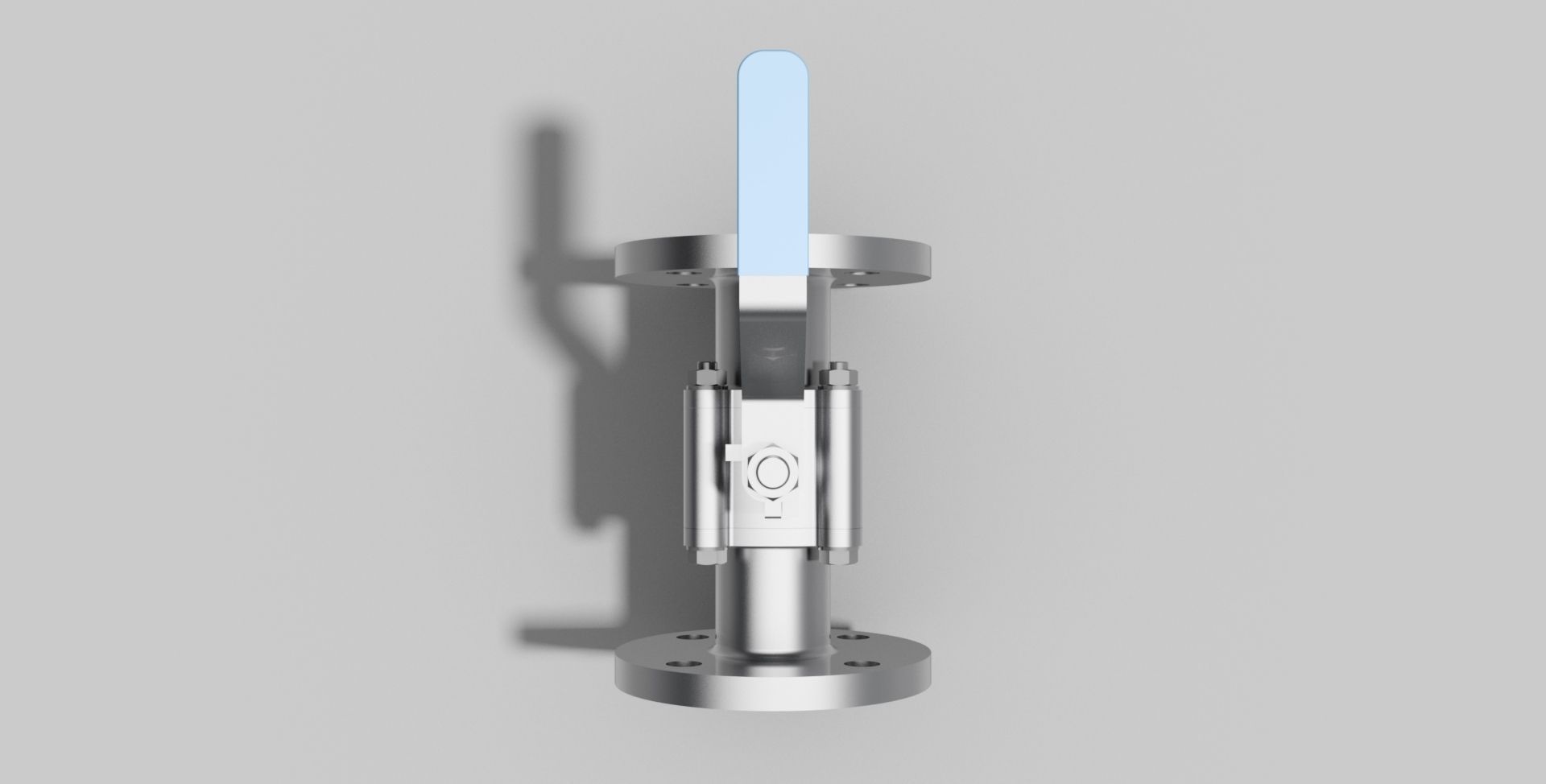 DN40 PN16 - 3-Piece ball valve NO - Autodesk Inventor 3D model_2