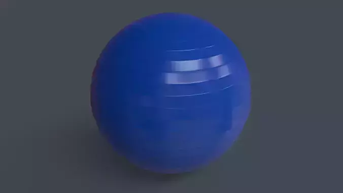 PBR Yoga Ball - Blue Low-poly 3D model