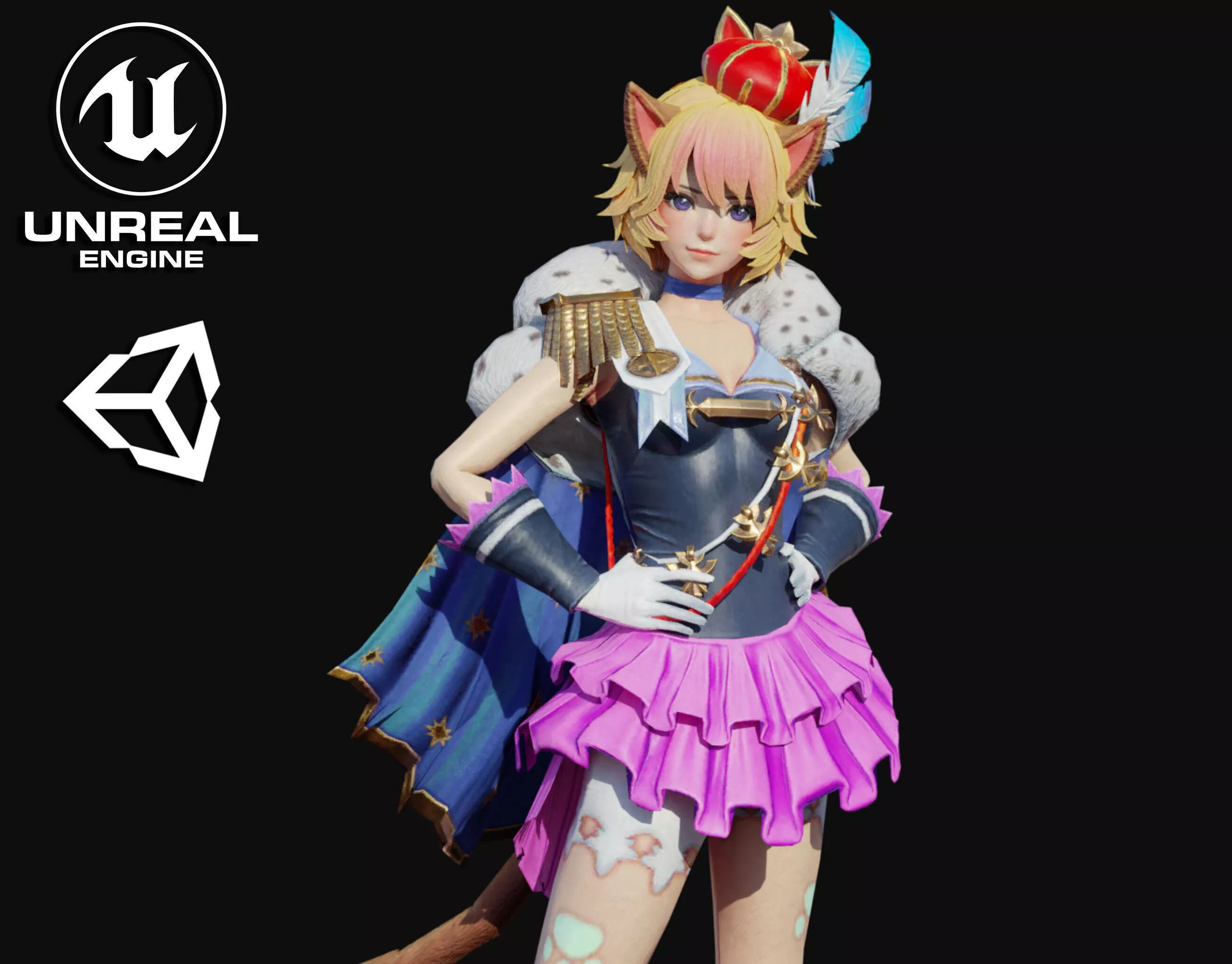 Dartagnan Girl Low-poly 3D model
