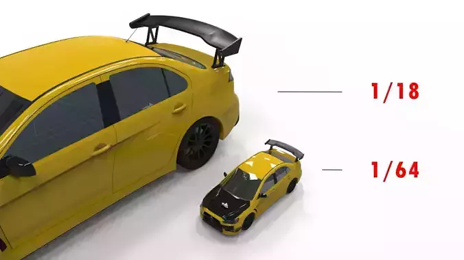 Voltex Type -1 Spoiler for 1-18 and 1-64 Model Cars  3D print model