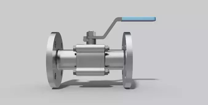 DN50 PN16 - 3-Piece ball valve NO - Autodesk Inventor