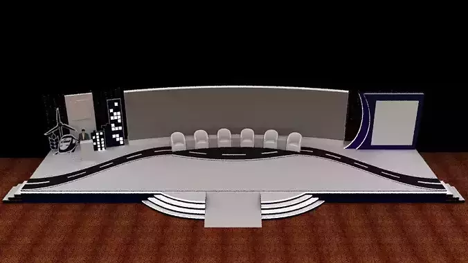 Stage Design With City Backdrop Free 3D print model