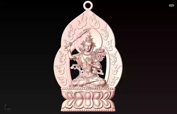 Manjushri Bodhisattva pendant - Buddha pendant - N021908