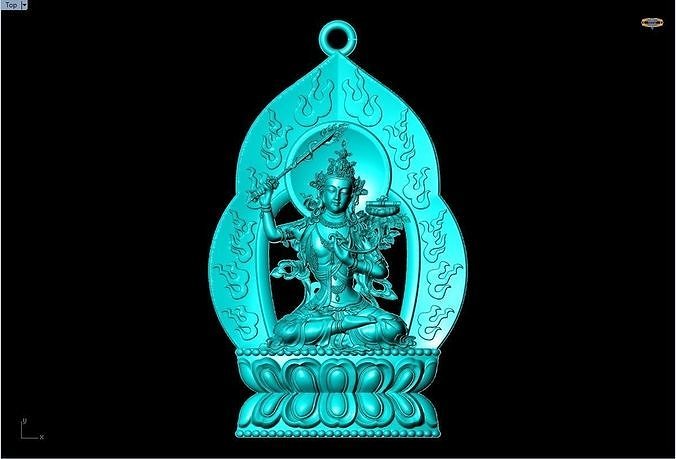 Manjushri Bodhisattva pendant - Buddha Guan Yin Bodhisattva  3D print model