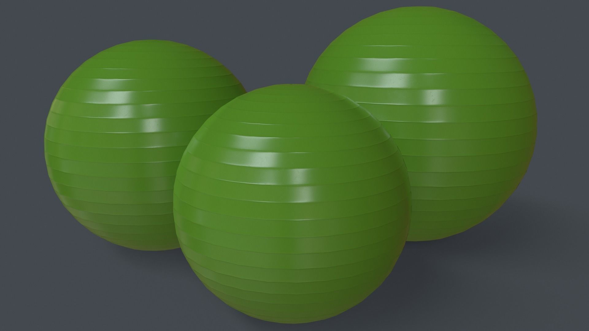 PBR Yoga Ball - Green Low-poly 3D model_3
