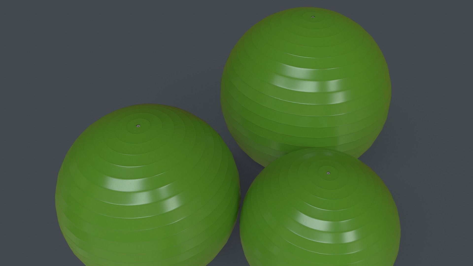 PBR Yoga Ball - Green Low-poly 3D model_5