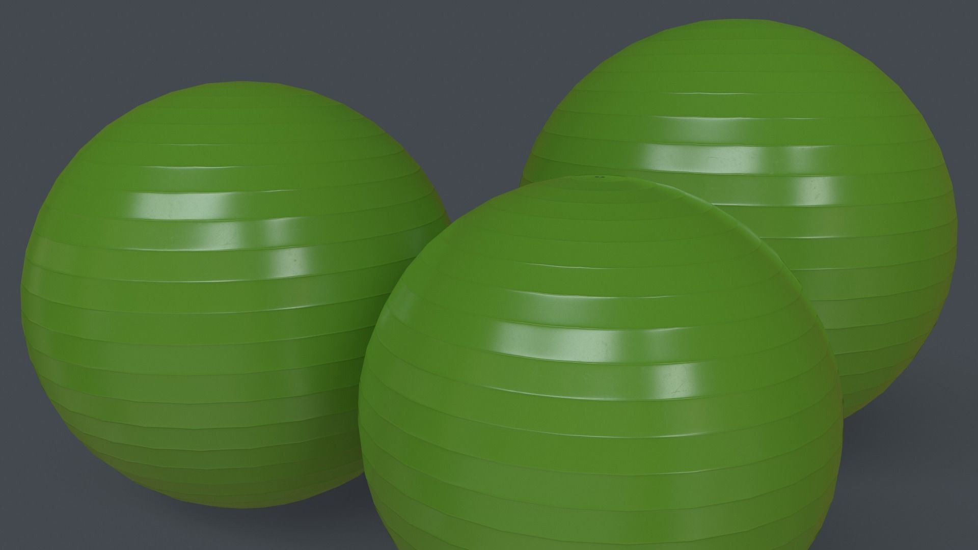 PBR Yoga Ball - Green Low-poly 3D model_6