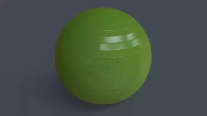 PBR Yoga Ball - Green Low-poly 3D model