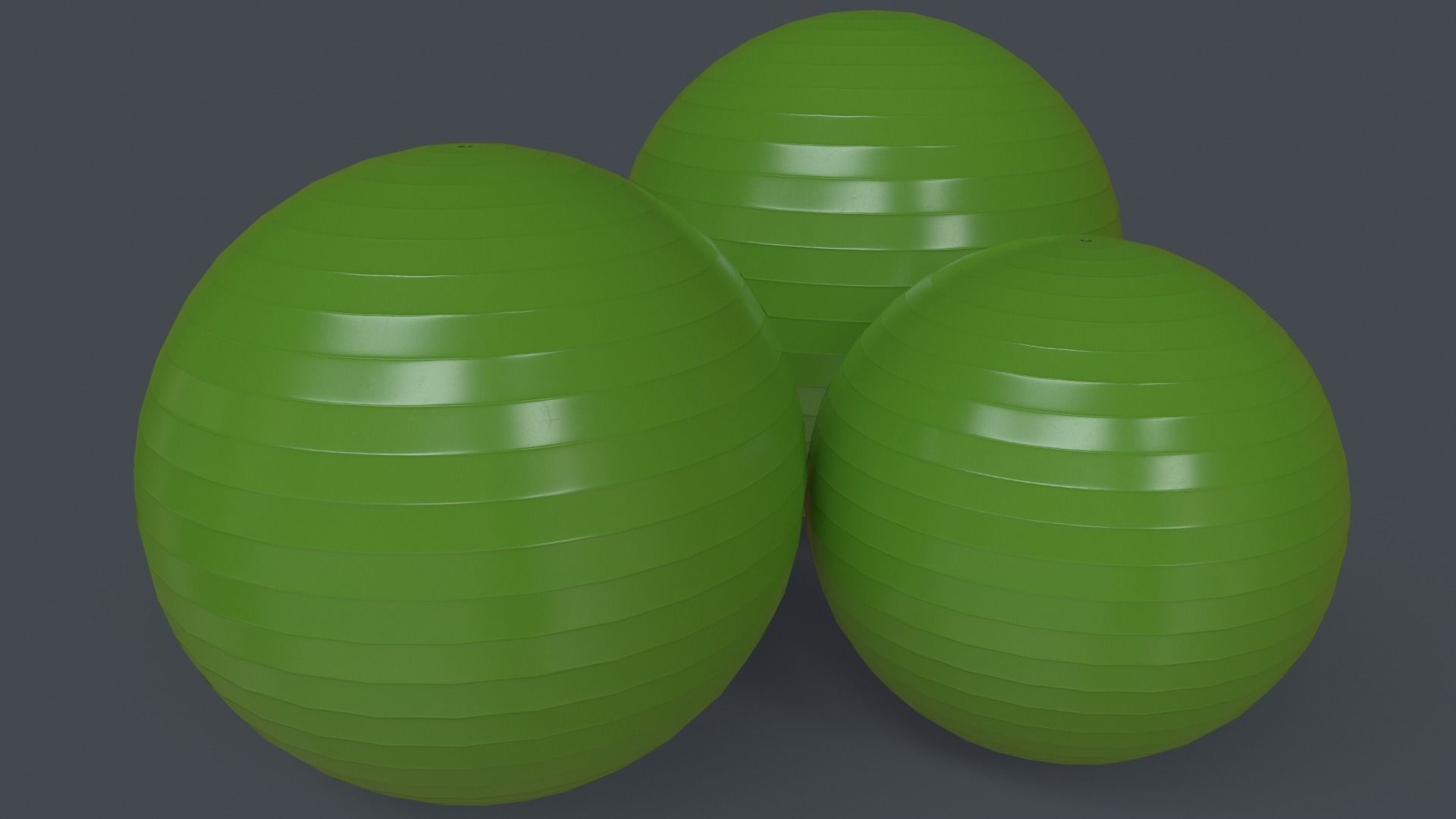 PBR Yoga Ball - Green Low-poly 3D model_4