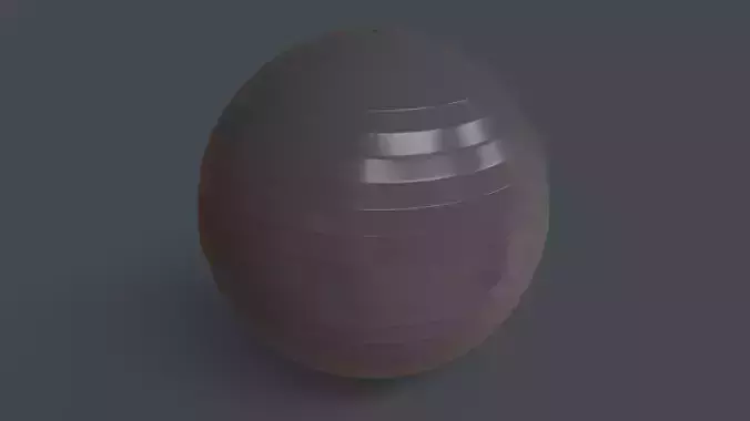 PBR Yoga Ball - Grey Low-poly 3D model