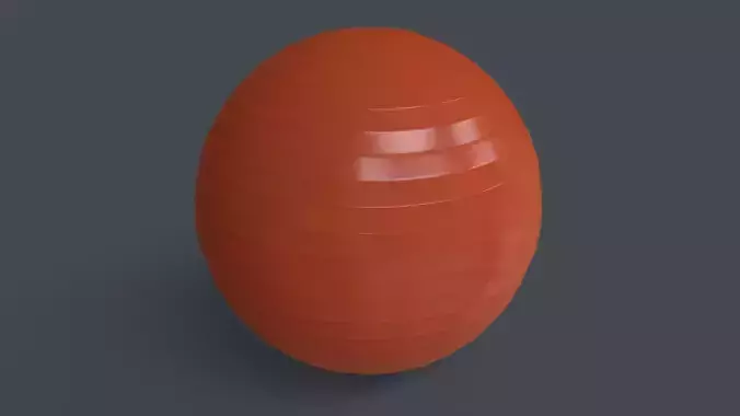 PBR Yoga Ball - Orange Low-poly 3D model