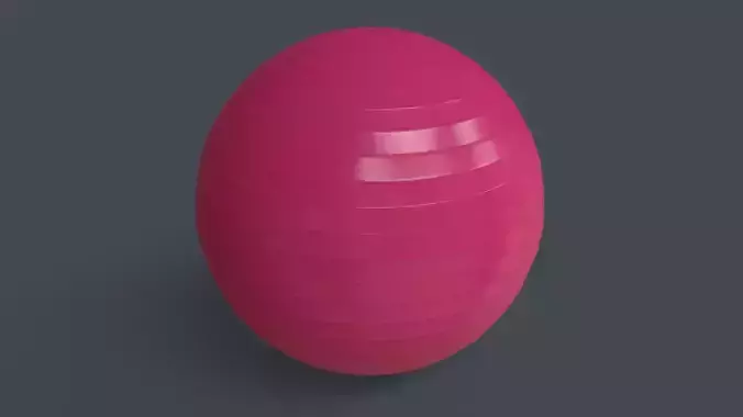 PBR Yoga Ball - Pink Low-poly 3D model