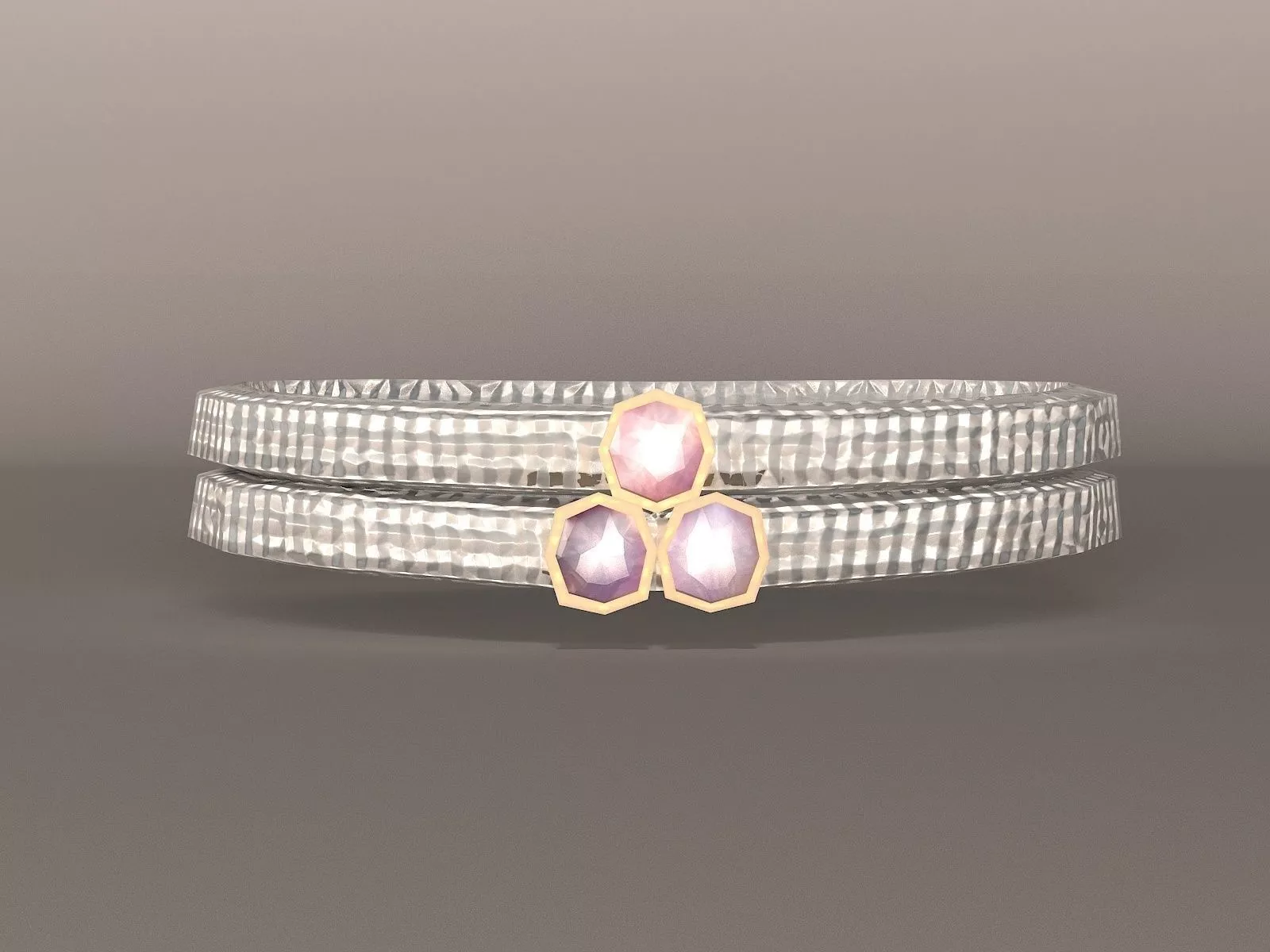 Necklace Gem Silver Low-poly 3D model
