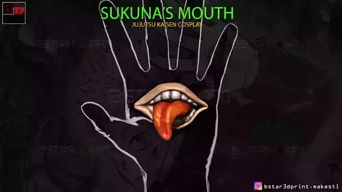 Sukuna mouth - Jujutsu Kaisen Cosplay - Halloween Cosplay Hand  3D print model