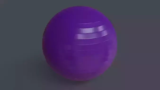 PBR Yoga Ball - Purple Low-poly 3D model