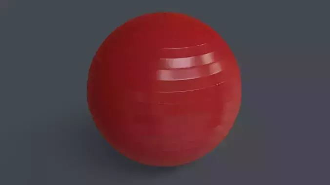 PBR Yoga Ball - Red Low-poly 3D model