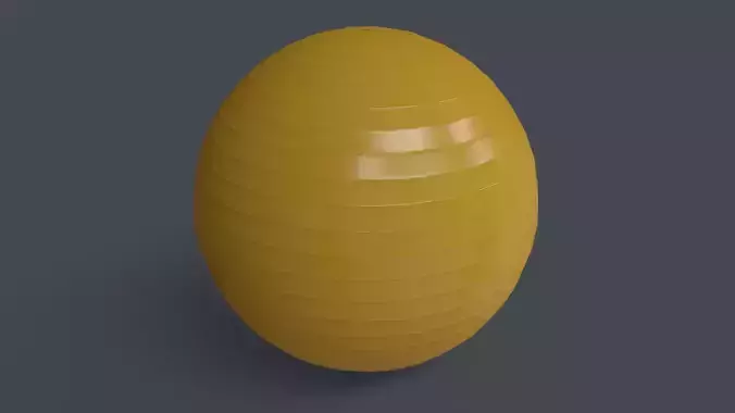 PBR Yoga Ball - Yellow Low-poly 3D model