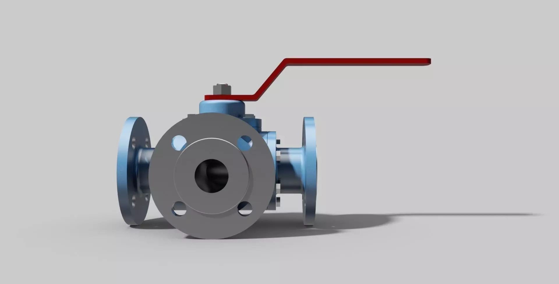 DN40 PN16 - Three-way ball valve NO - Autodesk Inventor 3D model_0
