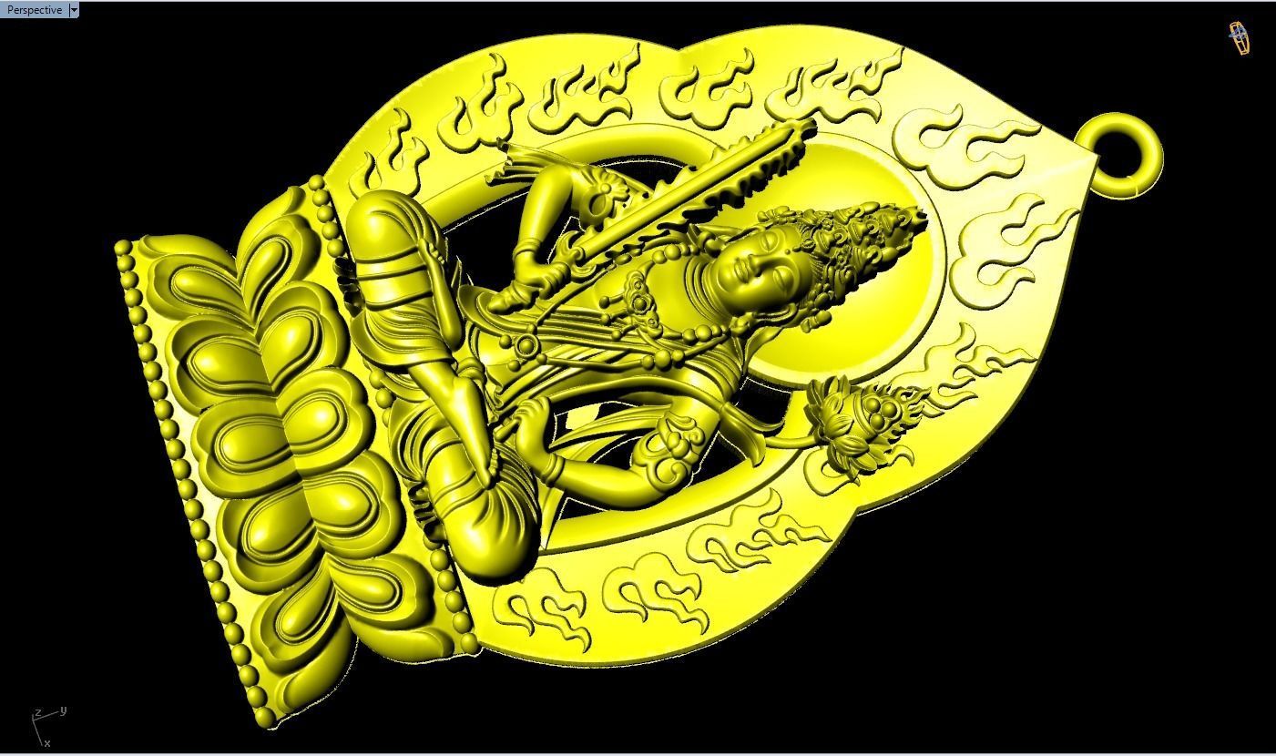 Akasagarbha Bodhisattva pendant - Void Bodhisattva pendant 3D print model_11