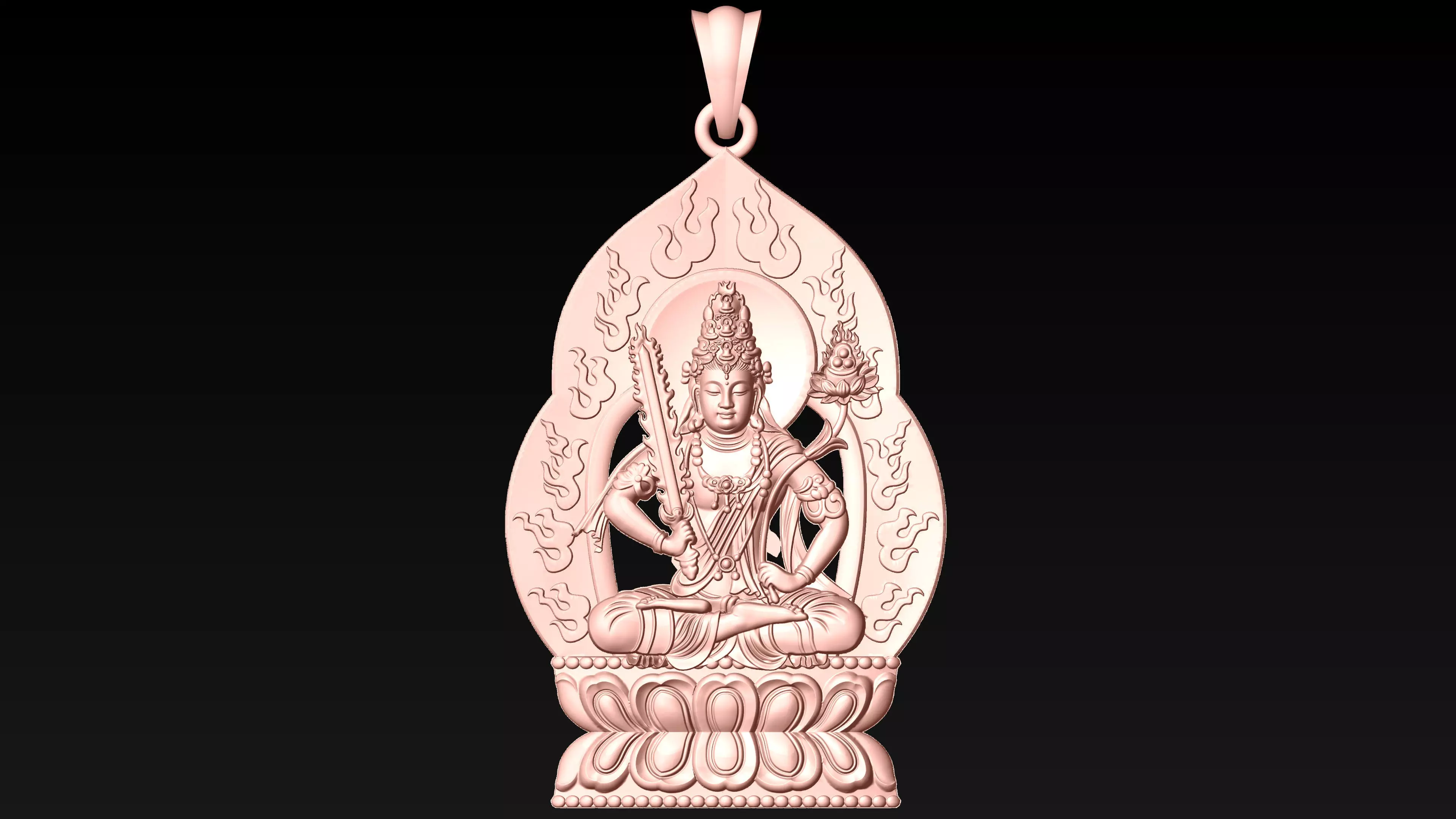 Akasagarbha Bodhisattva pendant - Void Bodhisattva pendant 3D print model_1