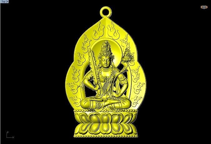 Void Tibetan Buddha pendant - Akasagarbha Buddha 3D print model