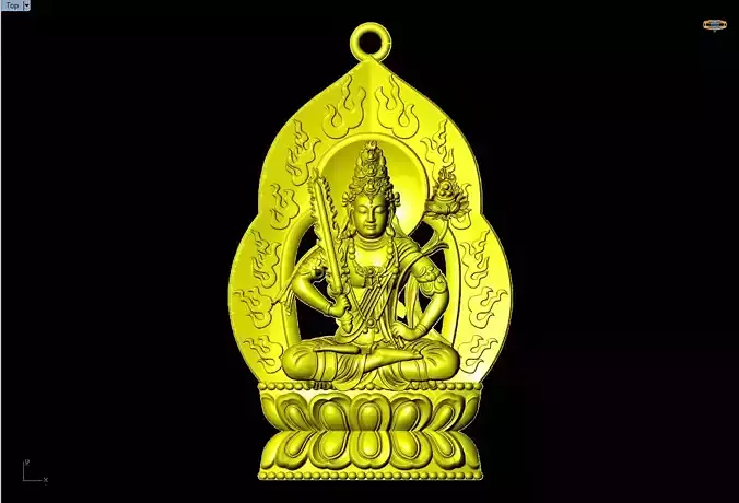 Void Tibetan Buddha pendant - Akasagarbha Buddha 3D print model