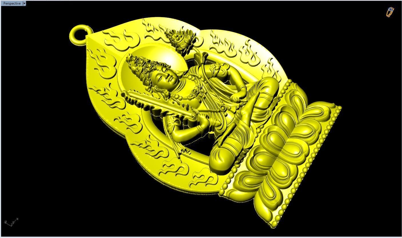 Akasagarbha Bodhisattva pendant - Void Bodhisattva pendant 3D print model_10