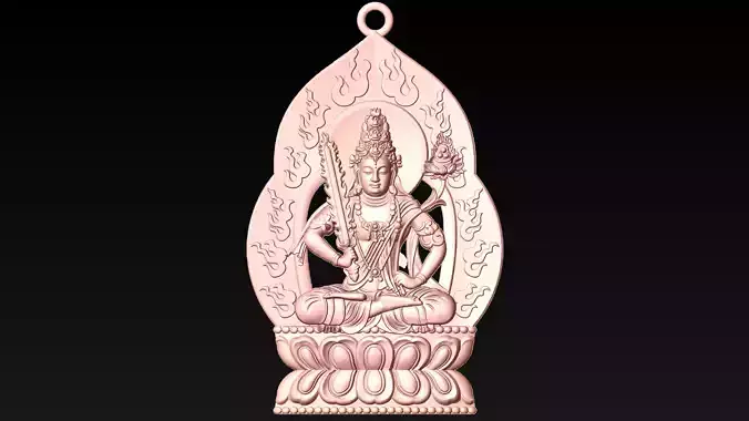Akasagarbha Bodhisattva pendant - Void Bodhisattva pendant 3D print model Akasagarbha Bodhisattva pendant - Void Bodhisattva pendant 3D print model