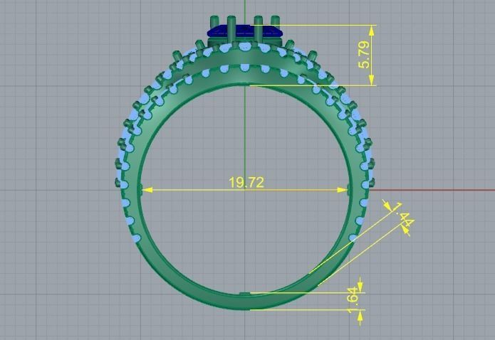 361 Ring with a stone in the shape of a heart 3D print model_7