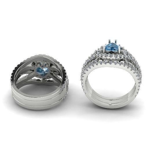 361 Ring with a stone in the shape of a heart 3D print model_4