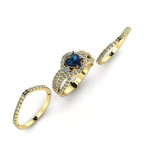 361 Ring with a stone in the shape of a heart 3D print model_0